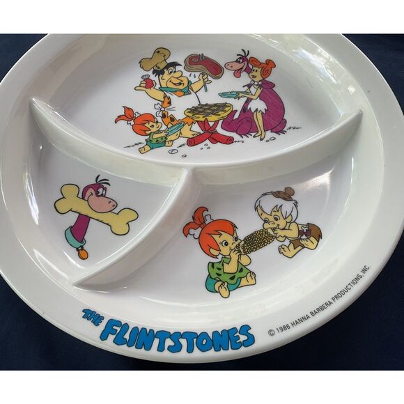 Vintage 1986 Flintstones Divided Plate - Picture 5 of 5